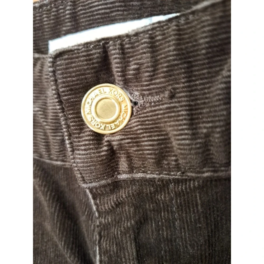 Michael Kors Women's Brown Stretch Cotton/Elastan Corduroy Pants Trousers 4 New